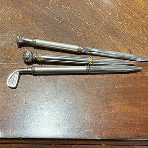 925 Sterling Golf-Themed Metal Letter Openers - Silver with Gold Accents